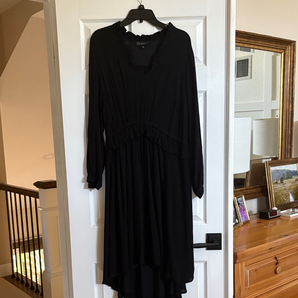 Eloquii Elegant Black Long Sleeve Dress